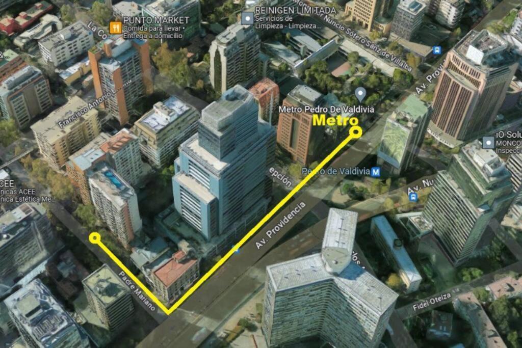 圣地亚哥Providencia A Pasos Del Metro Pedro De Valdivia公寓 外观 照片